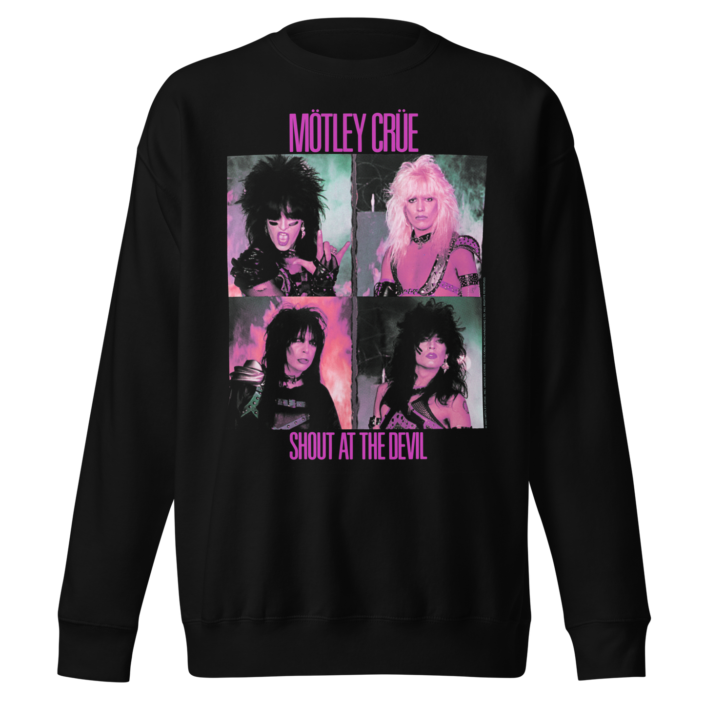 MERCHMOMENT Motley Crue Pink Shout Jumbo Print Sweatshirt [Apparel]