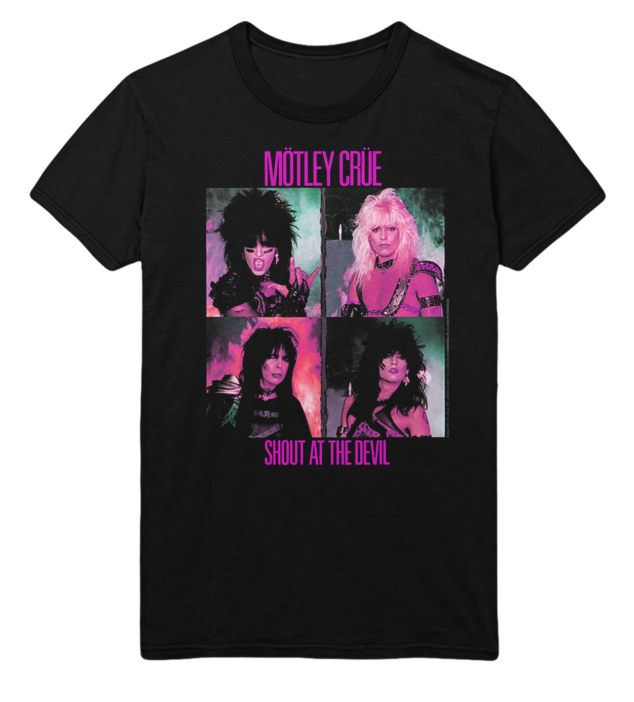 MERCHMOMENT Motley Crue Pink Shout Jumbo Print T-Shirt [Apparel]
