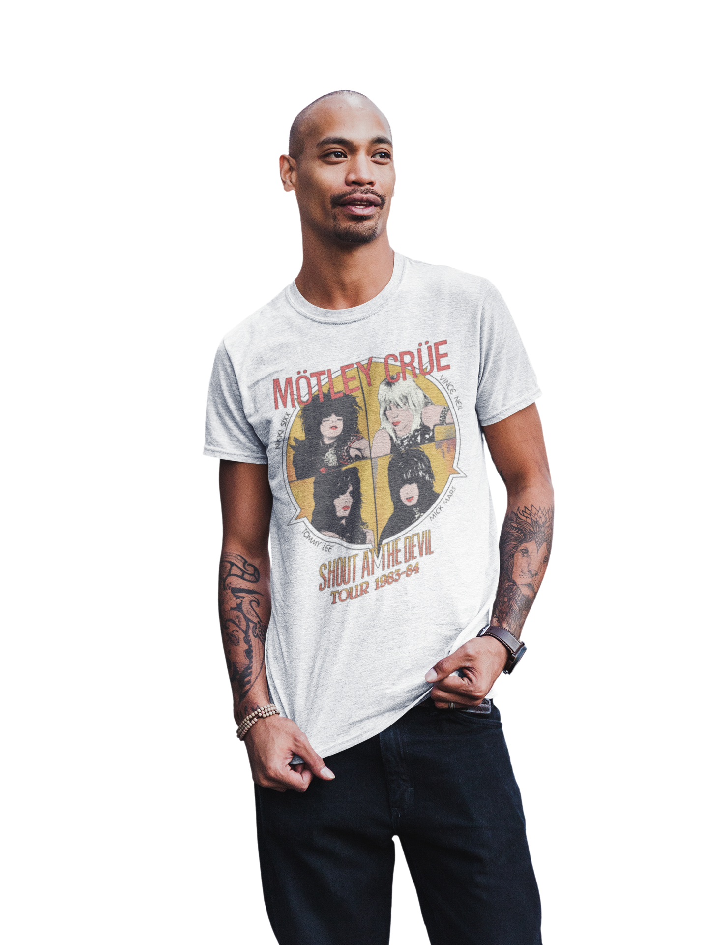 MERCHMOMENT Motley Crue - Shout 83/84 Tour Jumbo Print T-Shirt [Apparel]