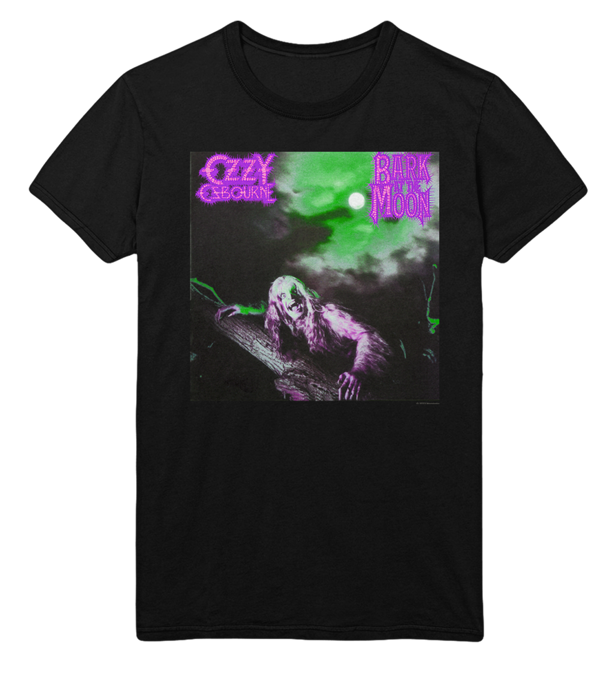 MERCHMOMENT Ozzy Osbourne Neon Bark Jumbo Print T-Shirt [Apparel]
