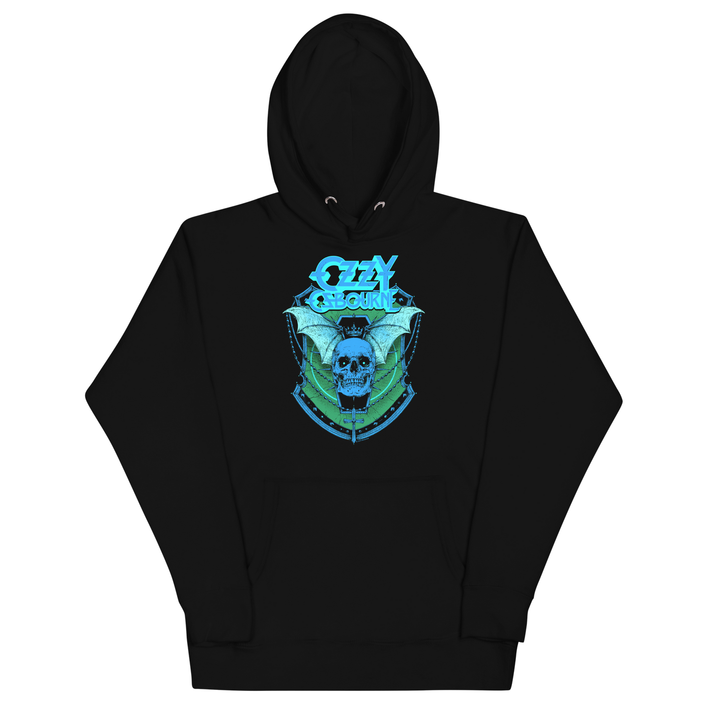 MERCHMOMENT Ozzy Osbourne Neon Blue Bat Classic Hoodie [Apparel]