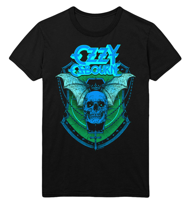 Stakes - Ozzy Osbourne Neon Blue Bat Jumbo Print T-Shirt []