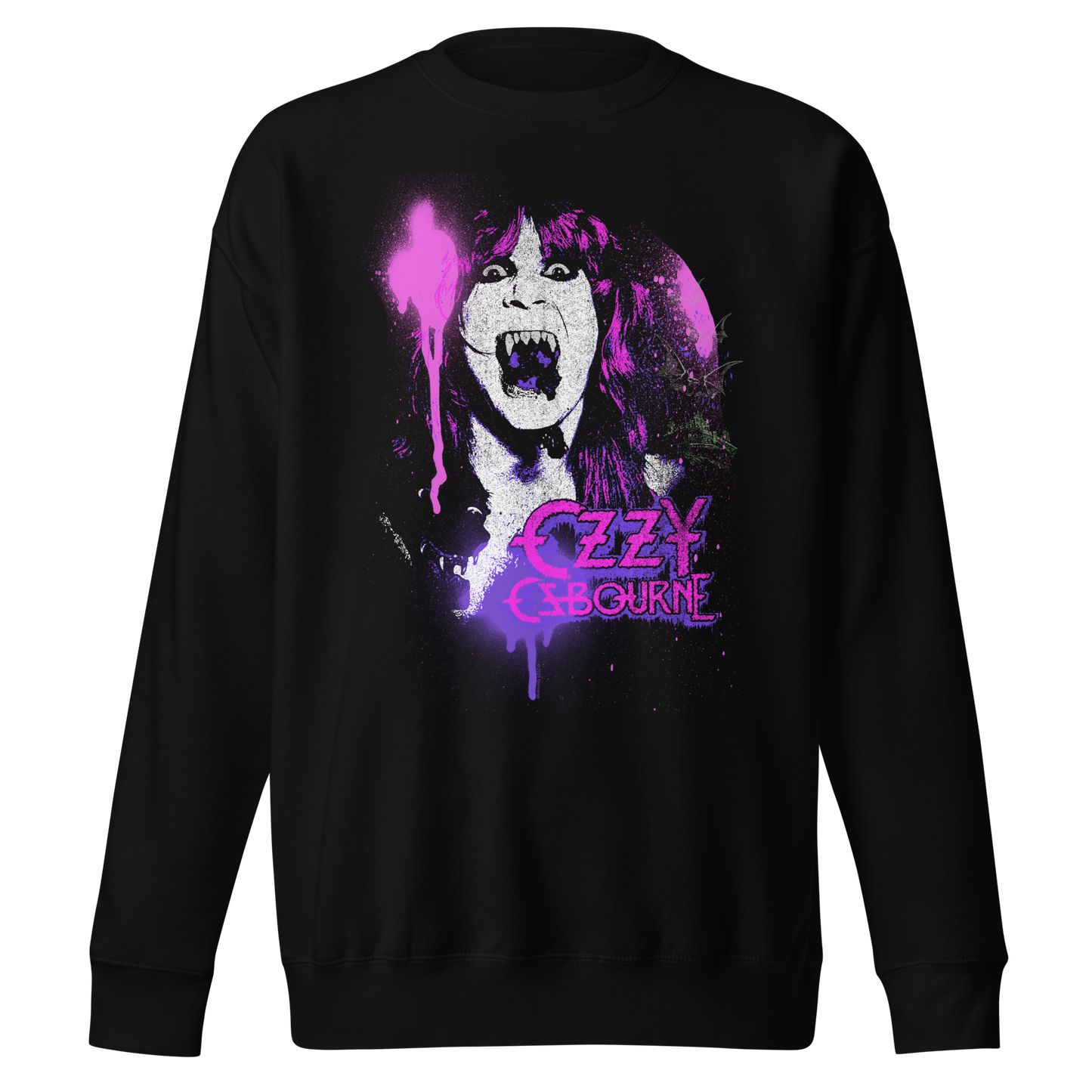 MERCHMOMENT Ozzy Osbourne Purple Screaming Jumbo Print Sweatshirt [Apparel]