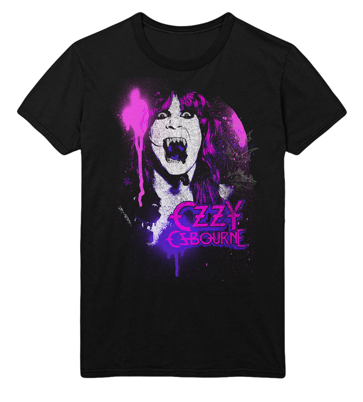 MERCHMOMENT Ozzy Osbourne Purple Screaming Jumbo Print T-Shirt [Apparel]