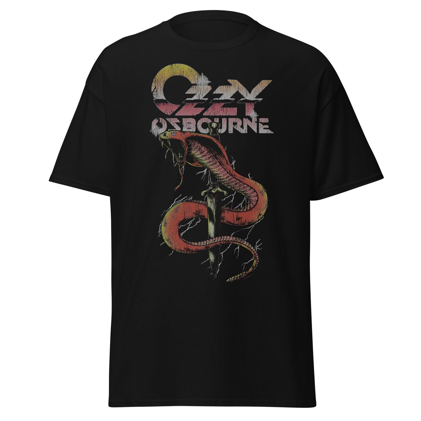 MERCHMOMENT Ozzy Osbourne - Vintage Snake Bite Jumbo Print T-Shirt [Apparel]