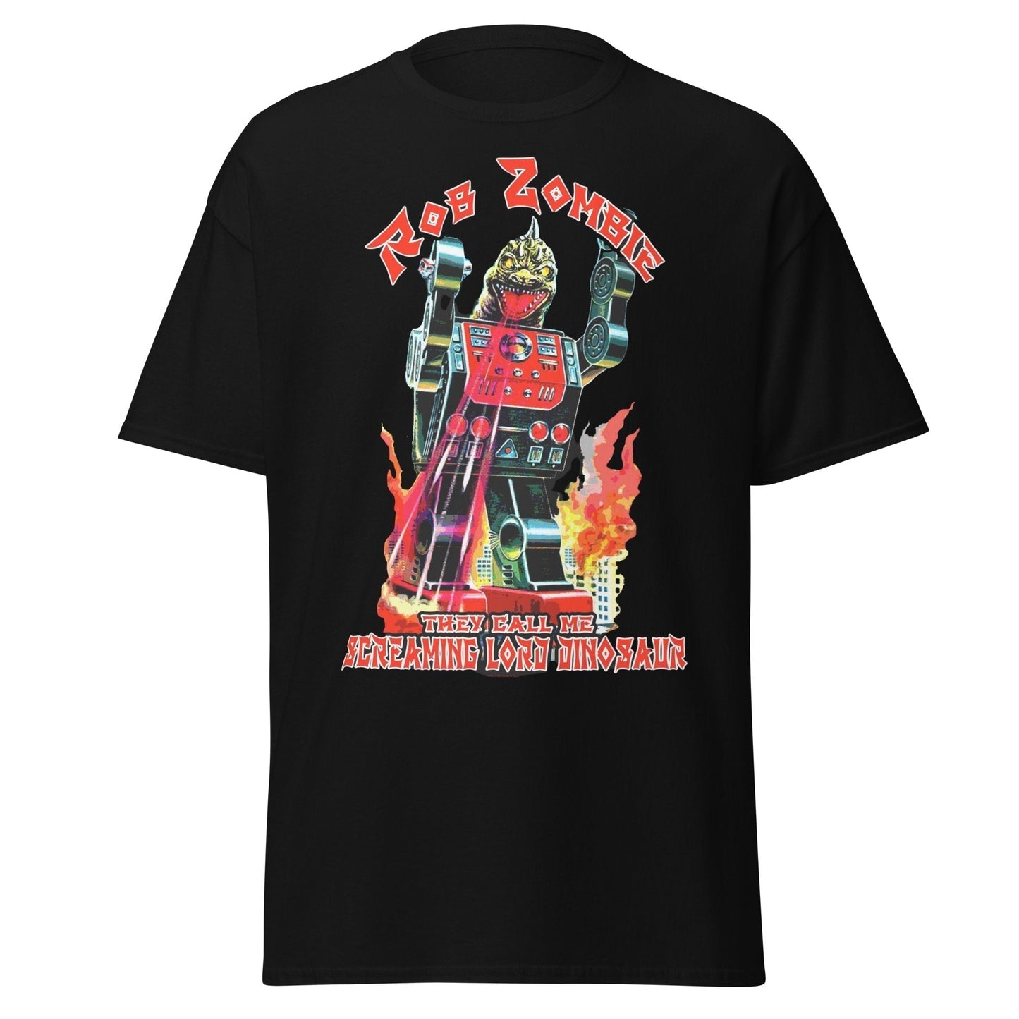 MERCHMOMENT Rob Zombie Lord Dinosaur Jumbo Print T-Shirt [Apparel]