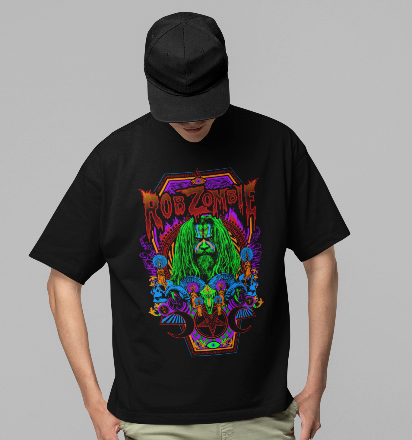 MERCHMOMENT Rob Zombie - Pyschedelic Jumbo Print T-Shirt [Apparel]