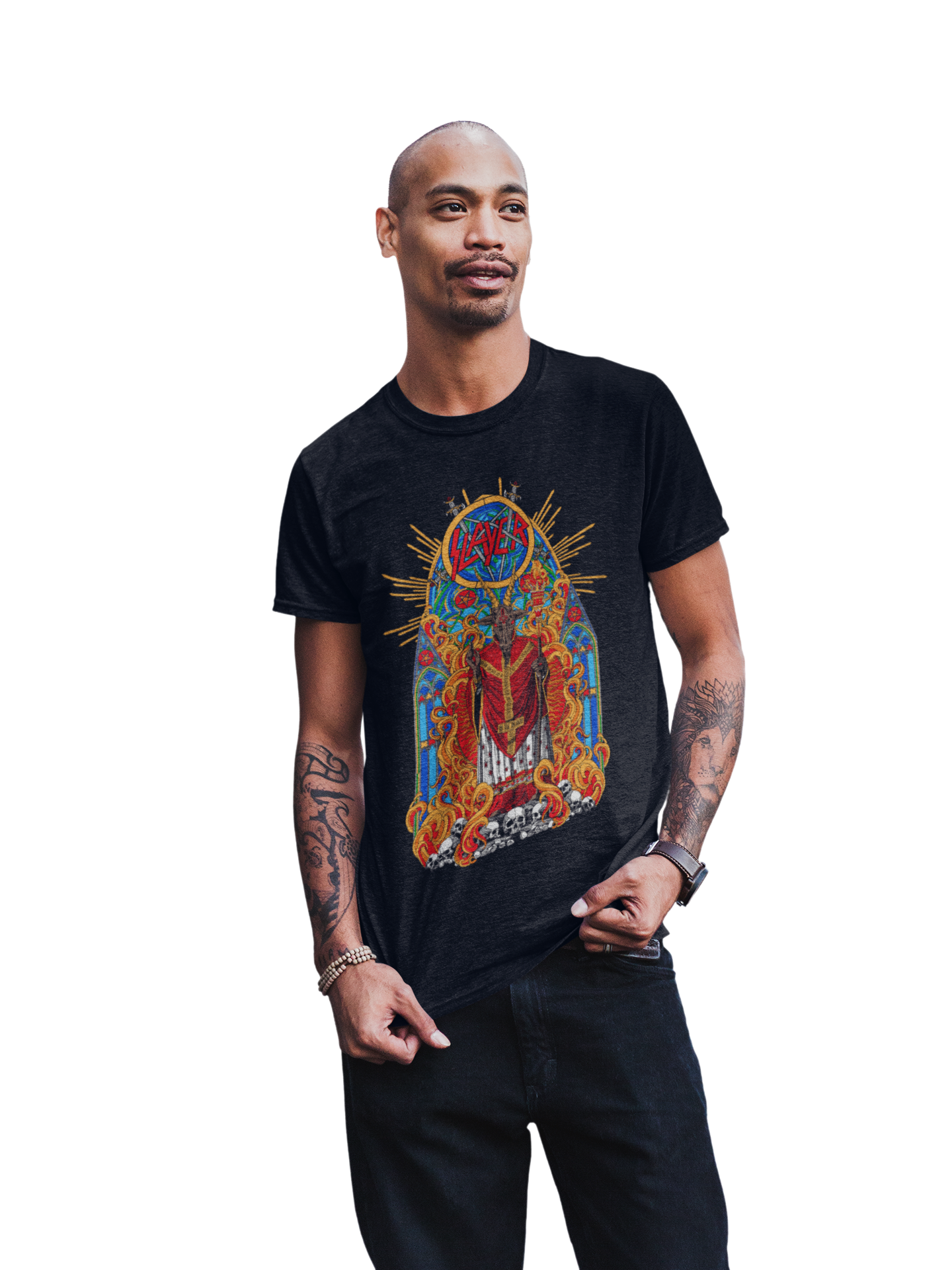 MERCHMOMENT Slayer - Chapel Jumbo Print T-Shirt [Apparel]