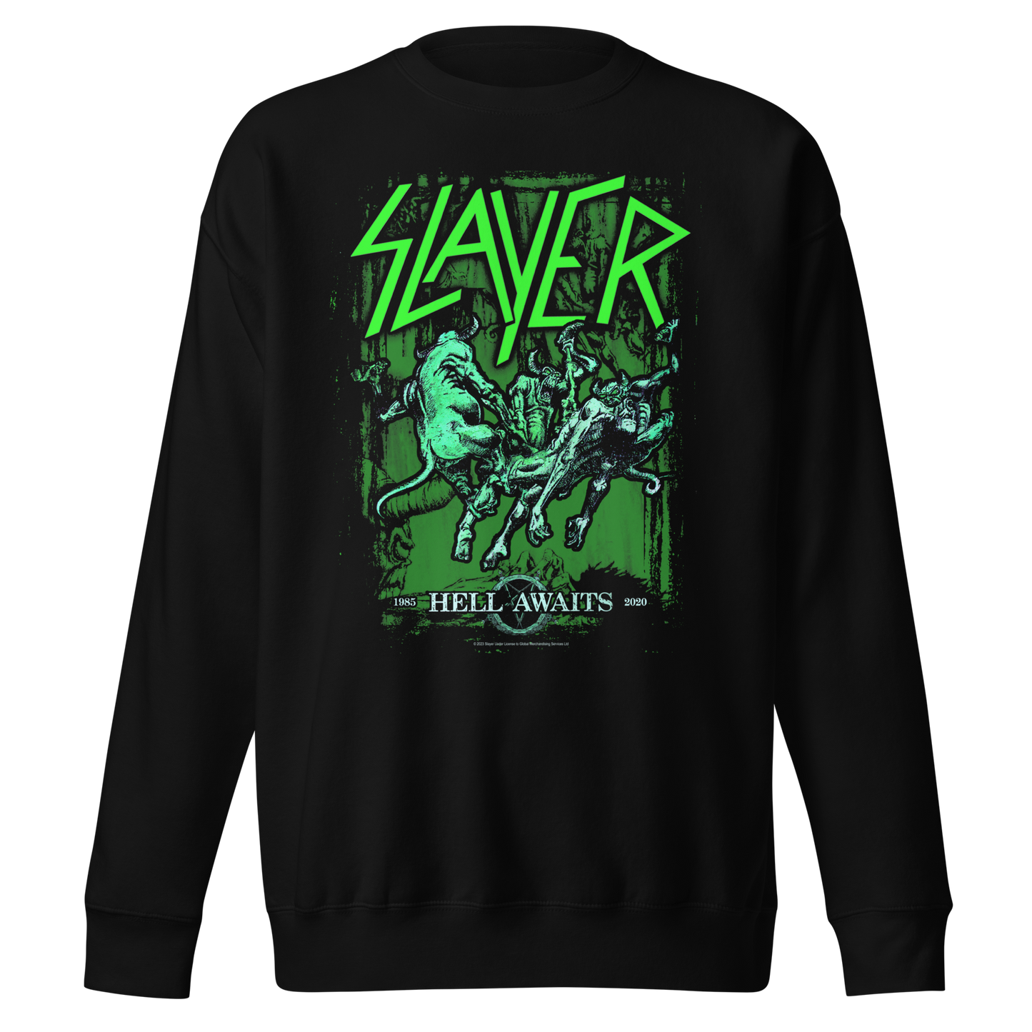 MERCHMOMENT Slayer Neon Hell Awaits Jumbo Print Sweatshirt [Apparel]