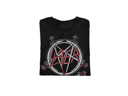 MERCHMOMENT Slayer Sword Logo Jumbo Print T-shirt [Apparel]