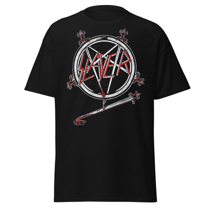 MERCHMOMENT Slayer Sword Logo Jumbo Print T-shirt [Apparel]