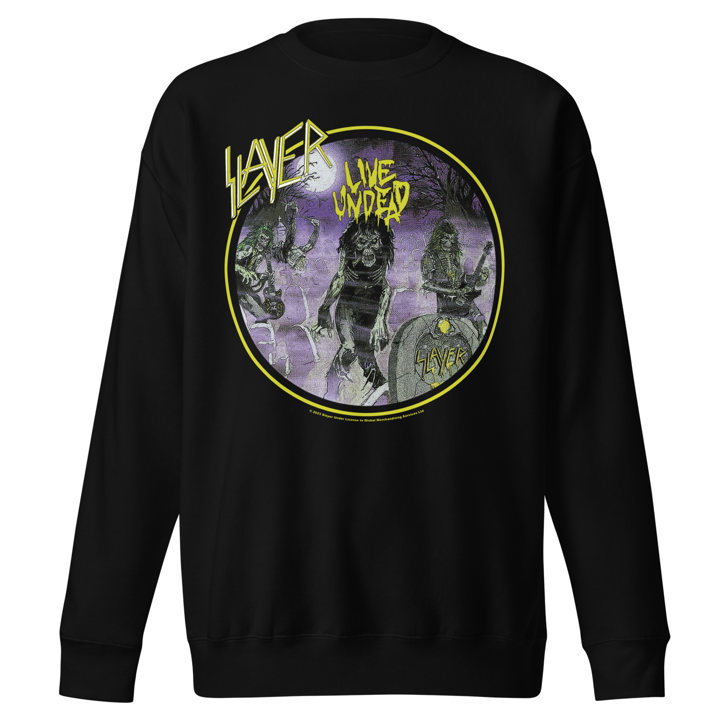 MERCHMOMENT Slayer Yellow Undead Jumbo Print Sweatshirt [Apparel]