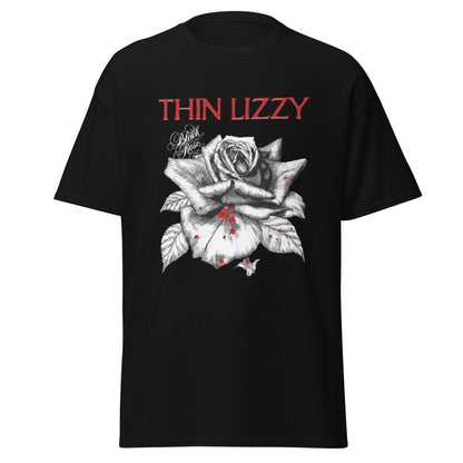 MERCHMOMENT Thin Lizzy - Black Rose Jumbo Print T-Shirt [Apparel]