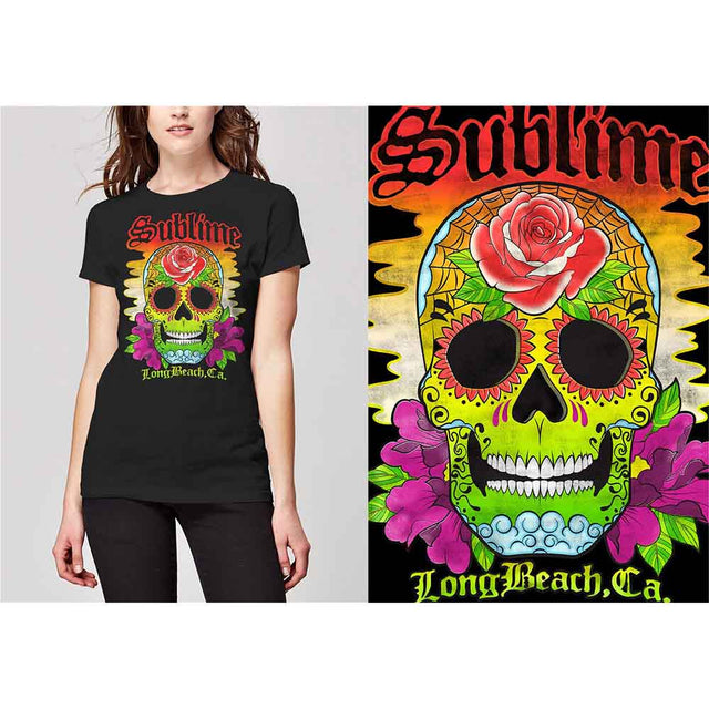 Sublime - Camiseta de manga corta con calaveras de colores