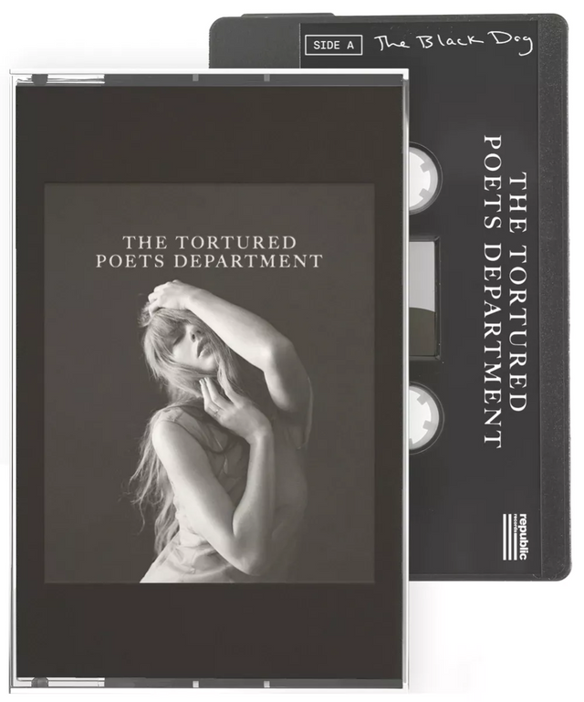 Taylor Swift - THE TORTURED POETS DEPARTMENT (THE BLACK DOG COVER) (BLACK JEWEL CASE) (CASSETTE) [Cassette]