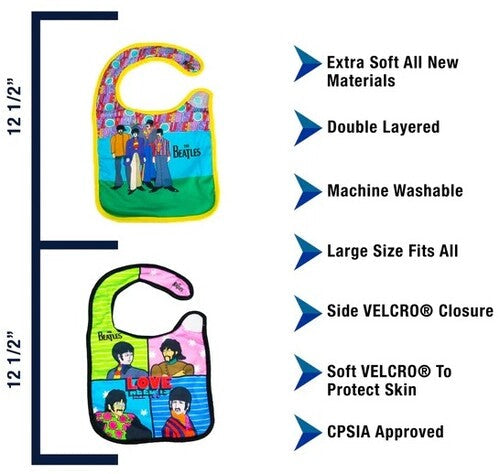 The Beatles - Daphyl's - The Beatles - All you need is Love - Soft Bibs 2-Pack DAPTBLVB2PK (Large Item, Babywear / Baby Gear) [Collectibles]