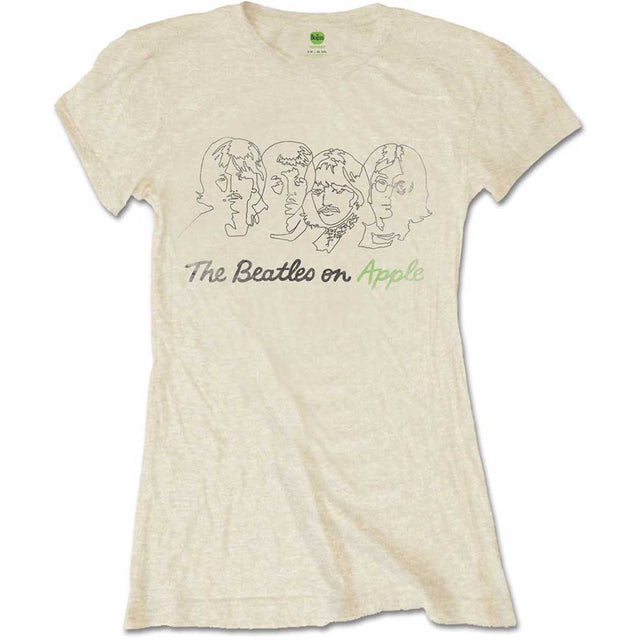 The Beatles - Outline Faces on Apple [Camiseta de manga corta]