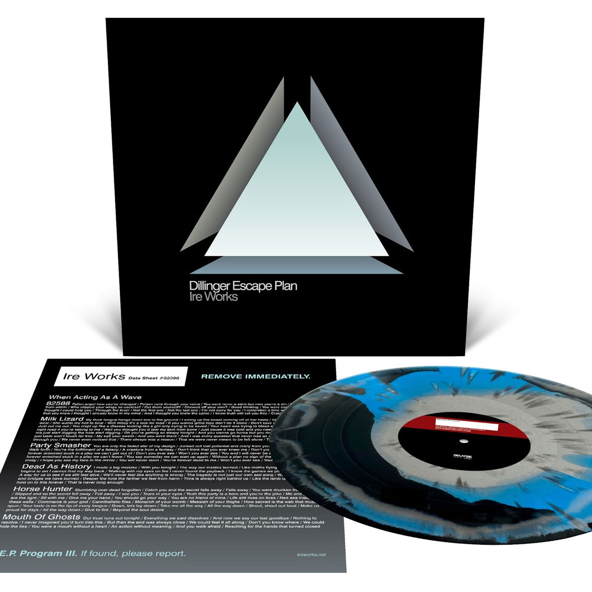 Ire Works (Black, Cyan Blue and Metallic Silver Tri Color Merge with Neon Magenta, White and Metallic Silver Splatter) [Vinyl]