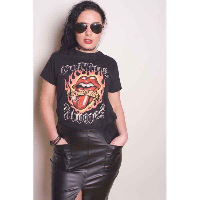 The Rolling Stones - Flaming Tattoo Tongue [Camiseta de manga corta]