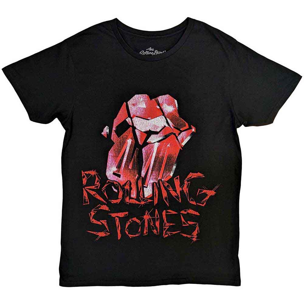 Camiseta de los Rolling Stones con la lengua de cristal agrietada de Hackney Diamonds