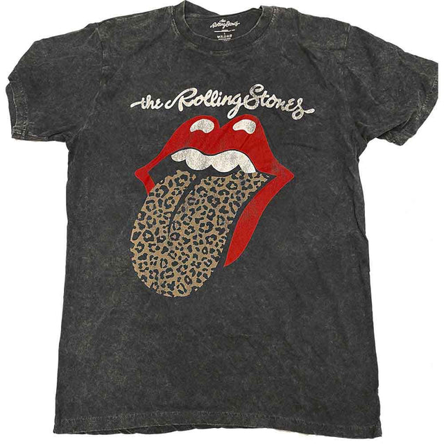 Camiseta de The Rolling Stones con la frase "Lengua de leopardo"