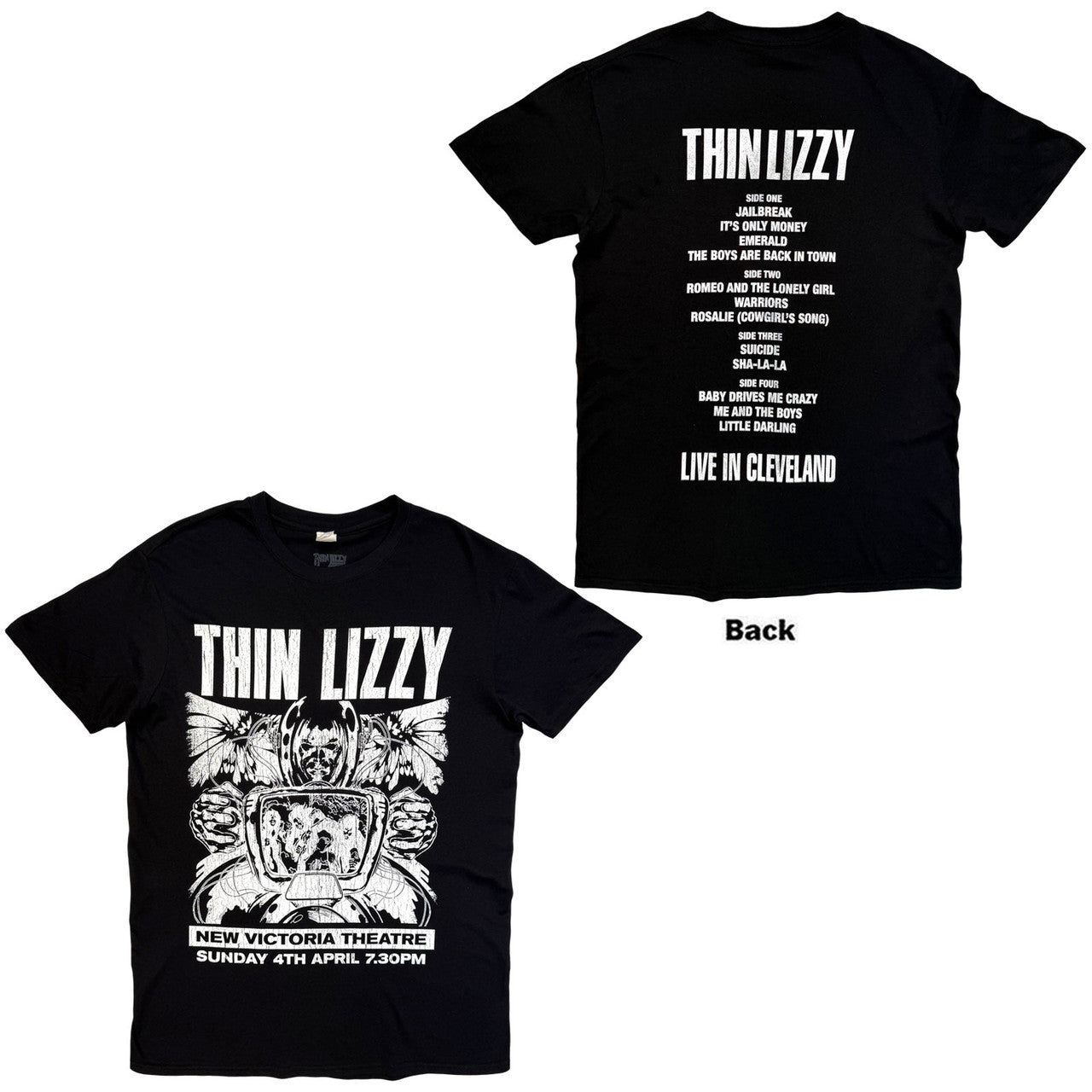 Thin Lizzy - Jailbreak Flyer Cleveland ’76 Unisex T-Shirt (Black) [Apparel]