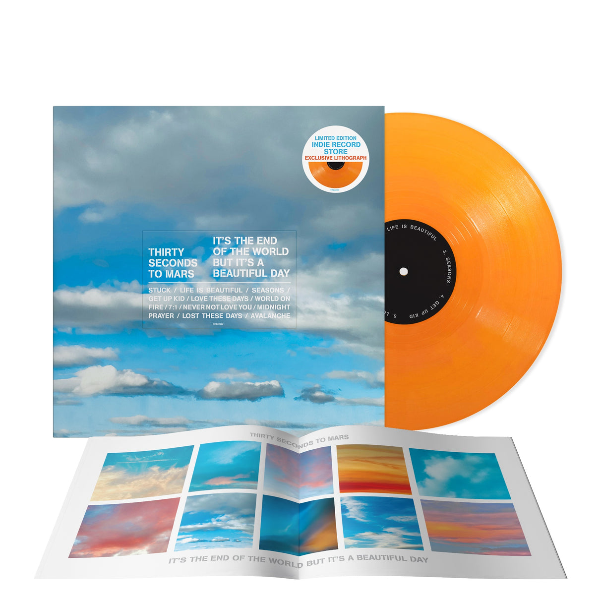 Thirty Seconds To Mars It's The End Of The World But It's A Beautiful Day [Tangerine LP] [Alternate Cover] Vinyl - Paladin Vinyl