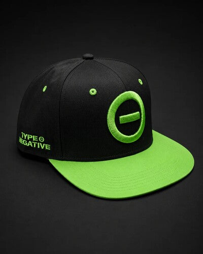 Type O Negative - Type O Negative - Green Embroidered Logo - 6 Panel Flatbill Snapback Cap - Black/Green (Hat / Cap, Black) [Hat]