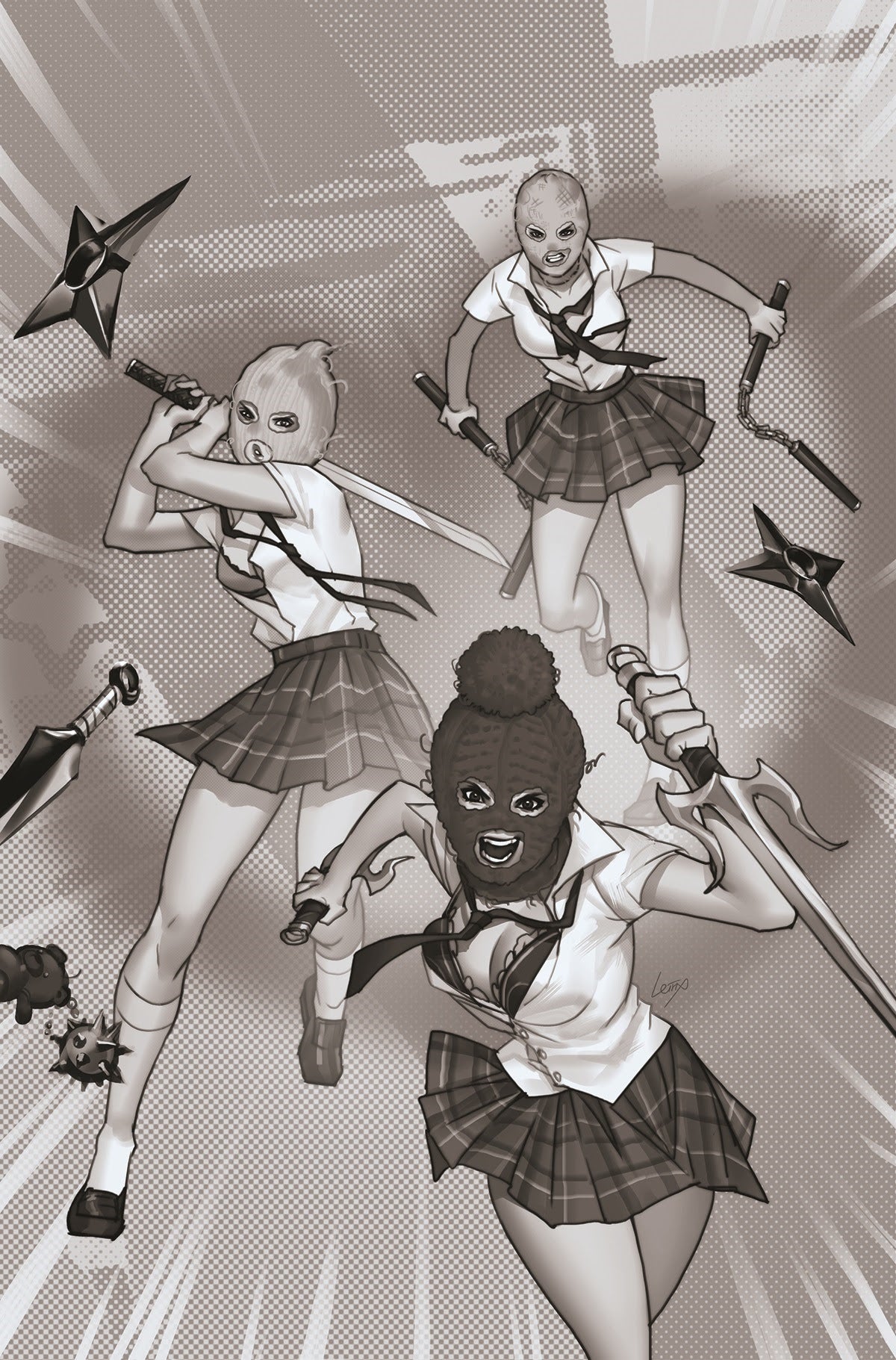 Ninjettes #1 (Of 5) V 1:10 Leirix Li Virgin B&W FOC Variant (09/07/2022) Dynamite