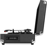 Victrola VSC-500BTC-BLK Vinyl Suitcase Record Player with Cassette (Black) (Large Item, Black, Built-In Speakers) [Record Player]