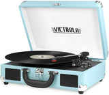 Victrola VSC-550BT-TQ Bluetooth Suitcase Turntable 3 Speed (Turquoise) (Large Item, Bluetooth, Turquoise, Built-In Speakers) [Record Player]