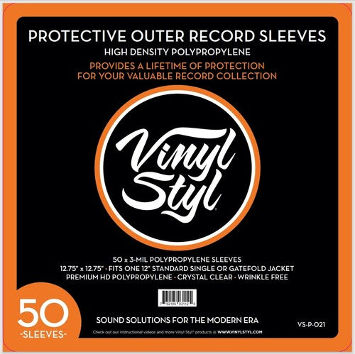 Vinyl Styl - Vinyl Styl® 12 Inch Vinyl Record Outer Sleeve Polypropylene 50 Count (Crystal Clear) [Sleeves]