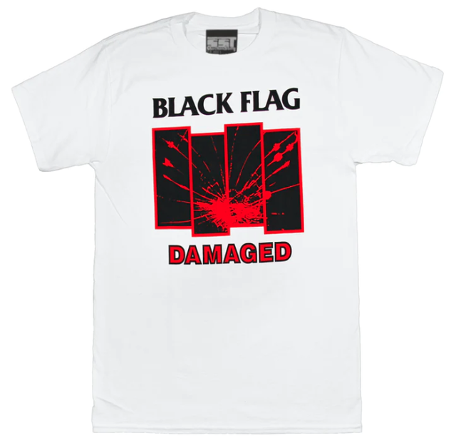 Black Flag - Damaged Logo White [T-Shirt]