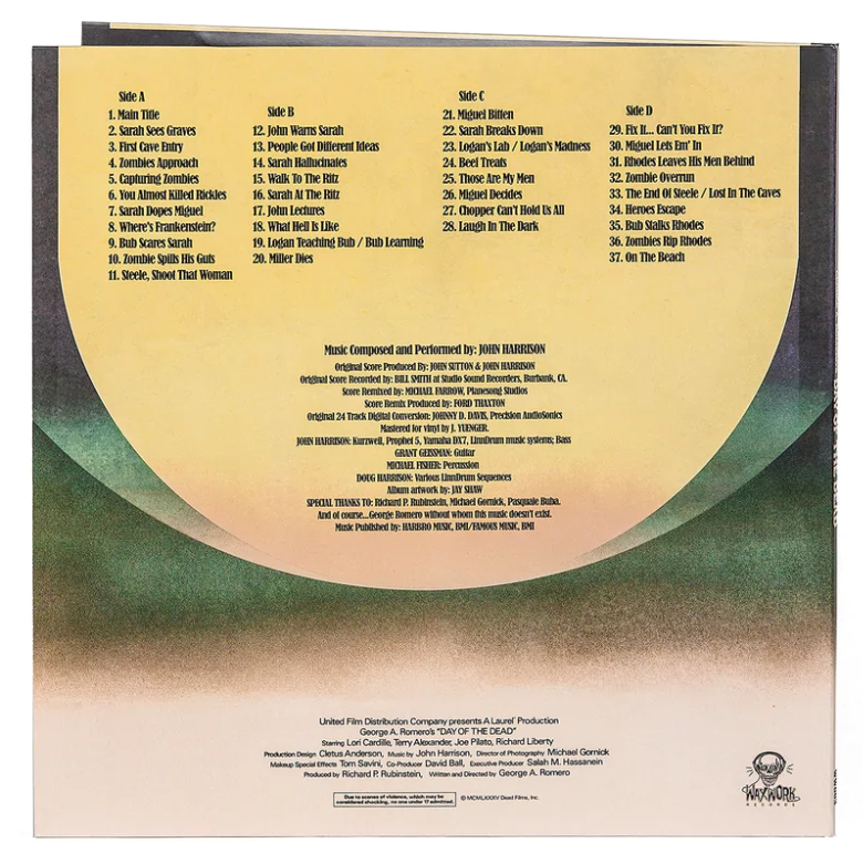 John Harrison Day of the Dead Original Motion Picture Score (180g, Teal Swirl, Red/Black Smoke) Vinyl - Paladin Vinyl